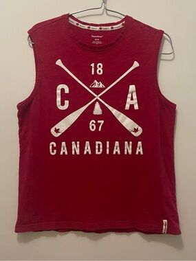 100% Cotton Canadiana Red Graphic Tank Top